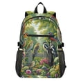 thumbnail image 1 of JIALIOU 14" Laptop Backpack Waterproof Airline Approved Stylish Casual Daypack for Travel Business College Work, Various Birds on Wooden Fence, 1 of 8