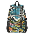 thumbnail image 1 of JIALIOU 14" Laptop Backpack Waterproof Airline Approved Stylish Casual Daypack for Travel Business College Work, Vibrant Woodblock Landscapes, 1 of 8