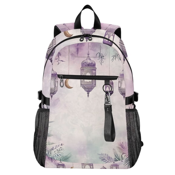 JIALIOU 14" Laptop Backpack Waterproof Airline Approved Stylish Casual Daypack for Travel Business College Work, Watercolor Chandelier Plant