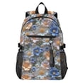 thumbnail image 1 of JIALIOU 14" Laptop Backpack Waterproof Airline Approved Stylish Casual Daypack for Travel Business College Work, White Blue Pink 3d Flower, 1 of 8