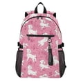 thumbnail image 1 of JIALIOU 14" Laptop Backpack Waterproof Airline Approved Stylish Casual Daypack for Travel Business College Work, White Dogs on Pink Grass, 1 of 8