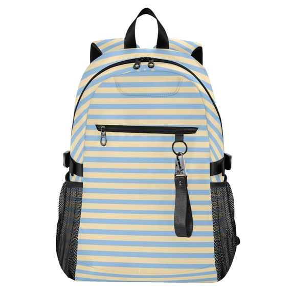 JIALIOU 14" Laptop Backpack Waterproof Airline Approved Stylish Casual Daypack for Travel Business College Work, Yellow Blue Stripe