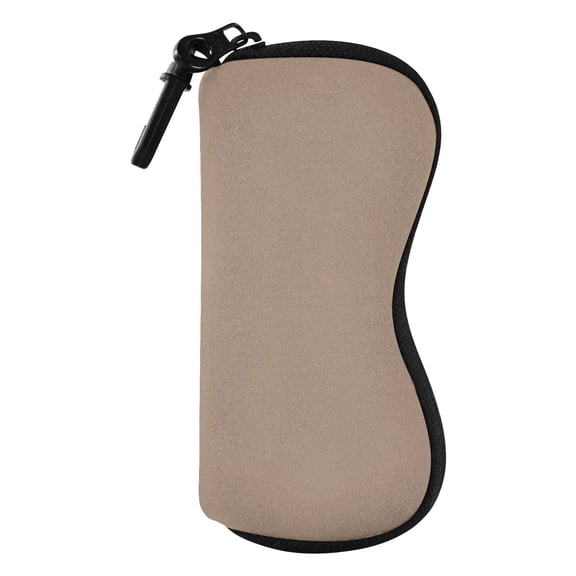 JIALIOU Glasses Case Soft Portable Zipper Sunglasses Pouch, Bronze Brown