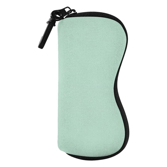 JIALIOU Glasses Case Soft Portable Zipper Sunglasses Pouch, Pastel Green