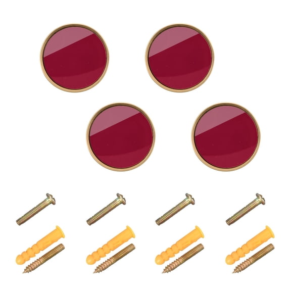 JIALIOU Kitchen Cabinet Knobs Round Zinc Drawer Pulls, Burgundy, 4 Pack