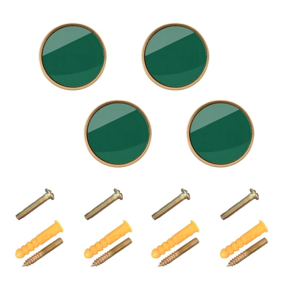 JIALIOU Kitchen Cabinet Knobs Round Zinc Drawer Pulls, Dark Green, 4 Pack