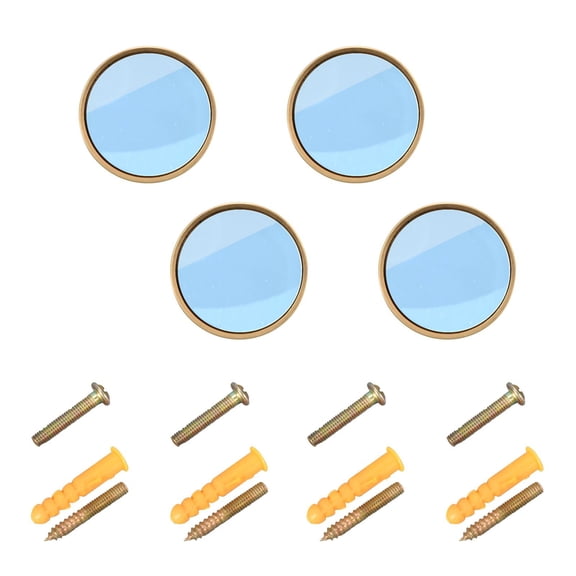 JIALIOU Kitchen Cabinet Knobs Round Zinc Drawer Pulls, Light Sky Blue, 4 Pack