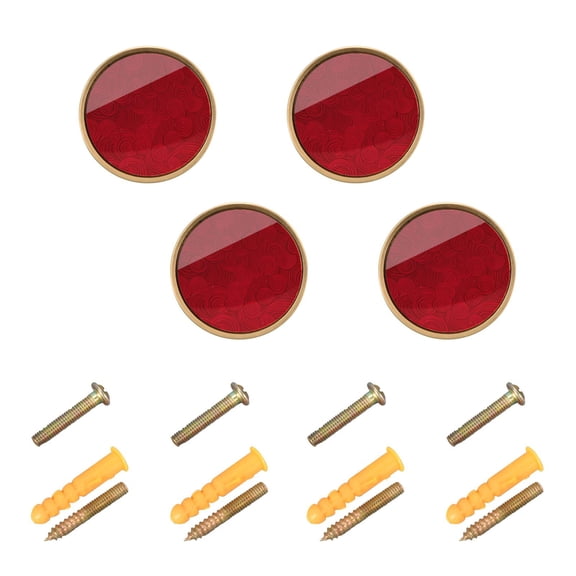 JIALIOU Kitchen Cabinet Knobs Round Zinc Drawer Pulls, Red Elegant Spiral, 4 Pack