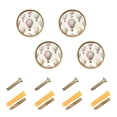 thumbnail image 1 of JIALIOU Kitchen Cabinet Knobs Round Zinc Drawer Pulls, Watercolor Hot Air Balloons, 4 Pack, 1 of 9