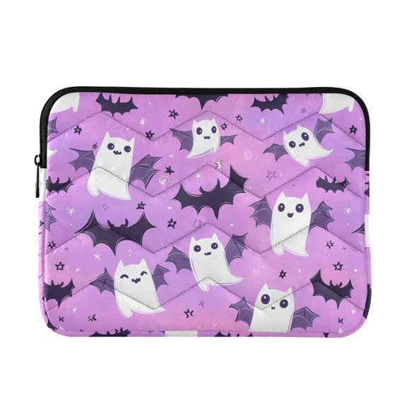 JIALIOU Laptop Sleeve Case with Zipper 13-13.3/15-16 Inch Compatible with MacBook HP Lenovo Dell ASUS Acer, Adorable Cartoon Ghost Bat