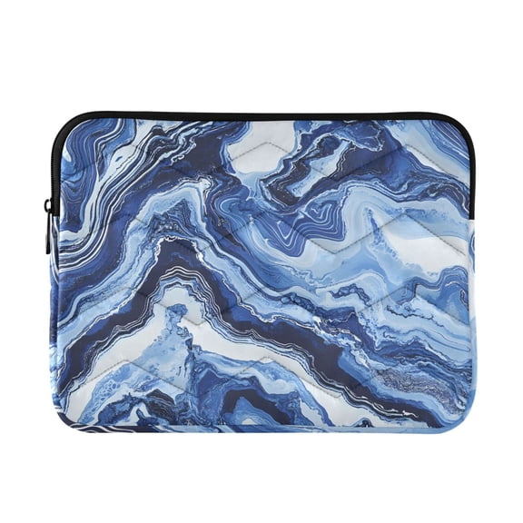 JIALIOU Laptop Sleeve Case with Zipper 13-13.3/15-16 Inch Compatible with MacBook HP Lenovo Dell ASUS Acer, Blue Black White Marble