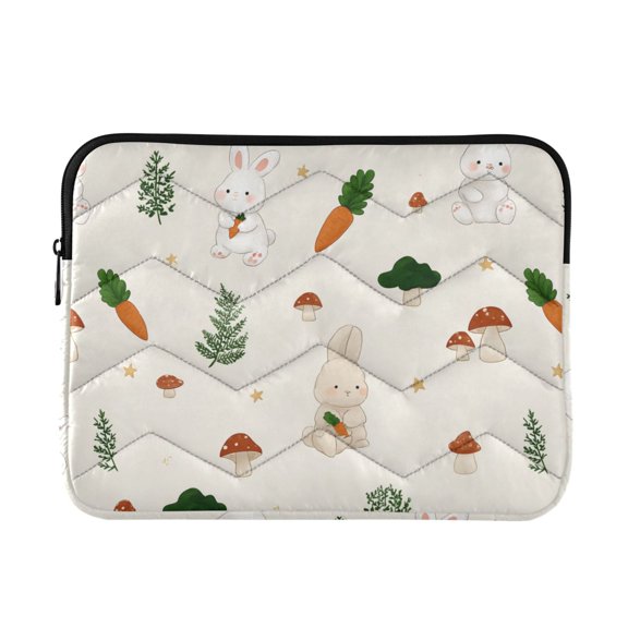 JIALIOU Laptop Sleeve Case with Zipper 13-13.3/15-16 Inch Compatible with MacBook HP Lenovo Dell ASUS Acer, Cartoon Rabbits Carrots Mushroom