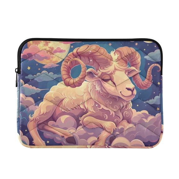 JIALIOU Laptop Sleeve Case with Zipper 13-13.3/15-16 Inch Compatible with MacBook HP Lenovo Dell ASUS Acer, Cartoon Sheep Lie on Cloud