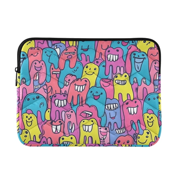 JIALIOU Laptop Sleeve Case with Zipper 13-13.3/15-16 Inch Compatible with MacBook HP Lenovo Dell ASUS Acer, Cartoon Teeth