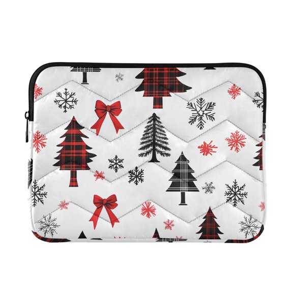 JIALIOU Laptop Sleeve Case with Zipper 13-13.3/15-16 Inch Compatible with MacBook HP Lenovo Dell ASUS Acer, Christmas Tree Snowflakes Bow