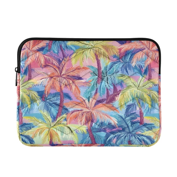 JIALIOU Laptop Sleeve Case with Zipper 13-13.3/15-16 Inch Compatible with MacBook HP Lenovo Dell ASUS Acer, Colorful Palm Tree