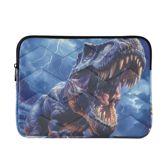 JIALIOU Laptop Sleeve Case with Zipper 13-13.3/15-16 Inch Compatible with MacBook HP Lenovo Dell ASUS Acer, Fierce Dinosaurs in Thunderstorm