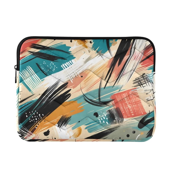 JIALIOU Laptop Sleeve Case with Zipper 13-13.3/15-16 Inch Compatible with MacBook HP Lenovo Dell ASUS Acer, Hand Drawn Brush Strokes