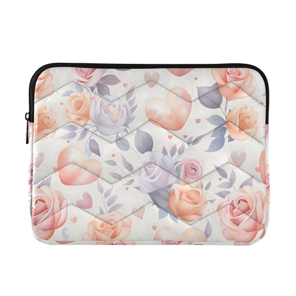 JIALIOU Laptop Sleeve Case with Zipper 13-13.3/15-16 Inch Compatible with MacBook HP Lenovo Dell ASUS Acer, Hearts and Roses