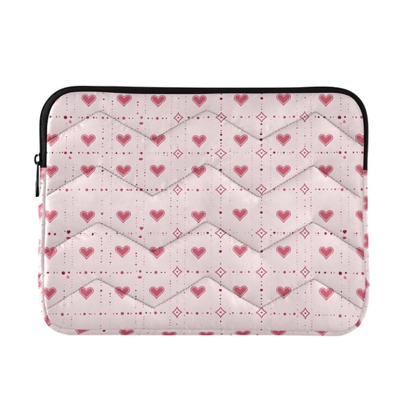 JIALIOU Laptop Sleeve Case with Zipper 13-13.3/15-16 Inch Compatible with MacBook HP Lenovo Dell ASUS Acer, Hearts on Block