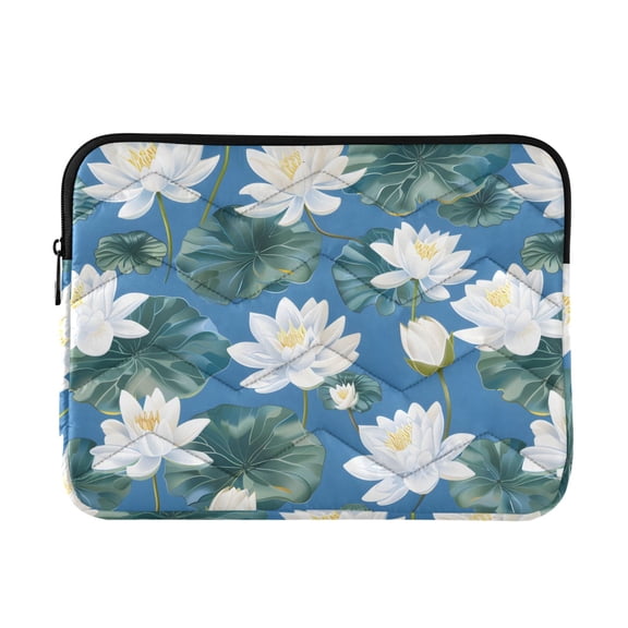 JIALIOU Laptop Sleeve Case with Zipper 13-13.3/15-16 Inch Compatible with MacBook HP Lenovo Dell ASUS Acer, Lily Flower in Water