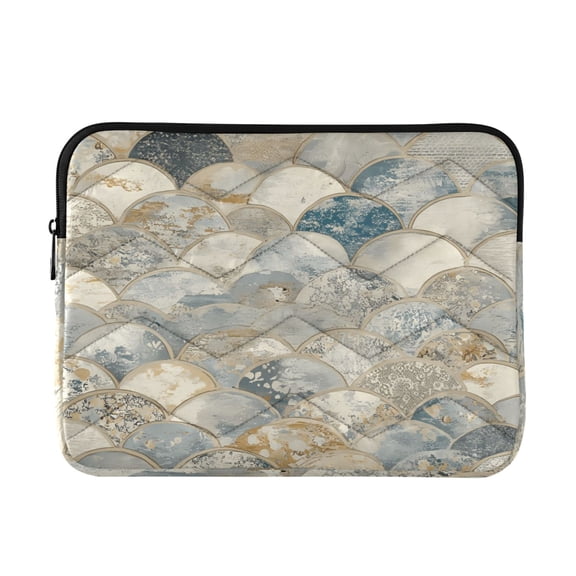 JIALIOU Laptop Sleeve Case with Zipper 13-13.3/15-16 Inch Compatible with MacBook HP Lenovo Dell ASUS Acer, Marble Fish Scale