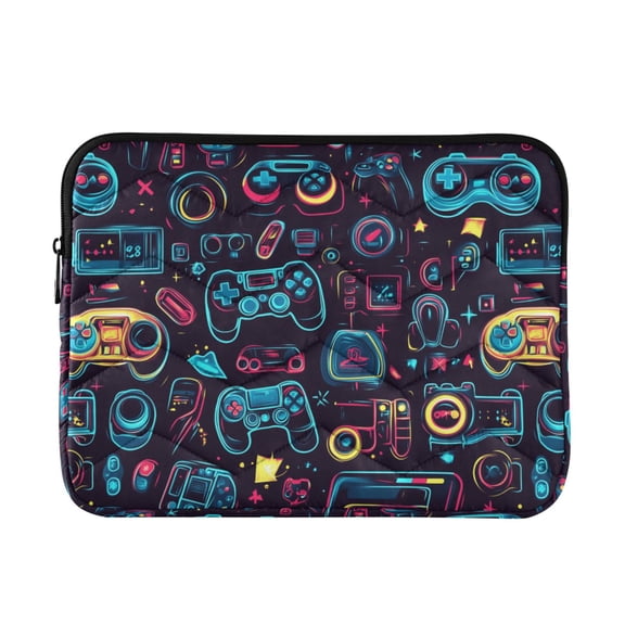 JIALIOU Laptop Sleeve Case with Zipper 13-13.3/15-16 Inch Compatible with MacBook HP Lenovo Dell ASUS Acer, Neon Game Controllers