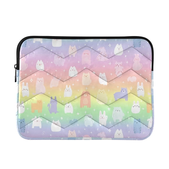 JIALIOU Laptop Sleeve Case with Zipper 13-13.3/15-16 Inch Compatible with MacBook HP Lenovo Dell ASUS Acer, Rabbits Cats Tigers Dogs
