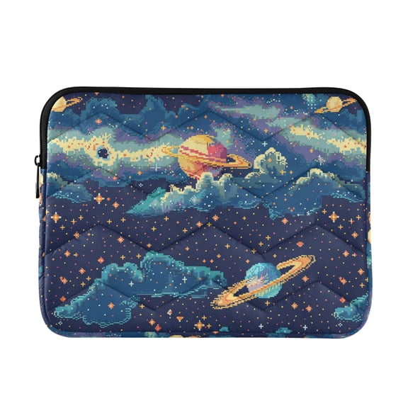 JIALIOU Laptop Sleeve Case with Zipper 13-13.3/15-16 Inch Compatible with MacBook HP Lenovo Dell ASUS Acer, Space Pixel Style