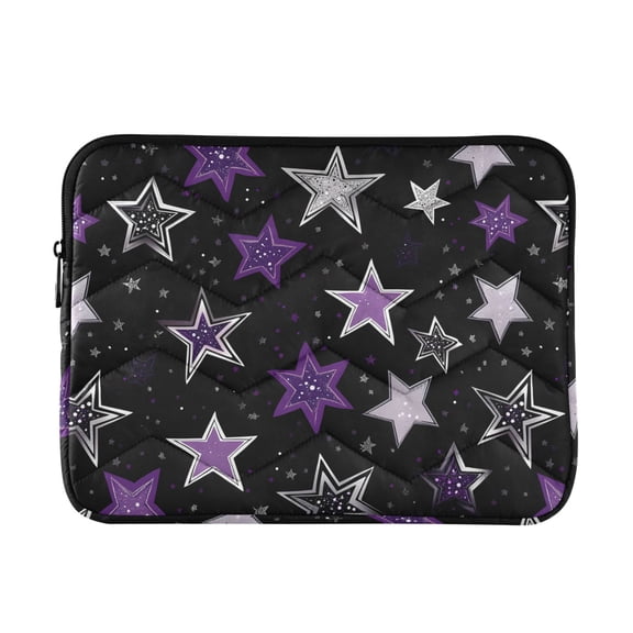 JIALIOU Laptop Sleeve Case with Zipper 13-13.3/15-16 Inch Compatible with MacBook HP Lenovo Dell ASUS Acer, Stars with Silver and Purple