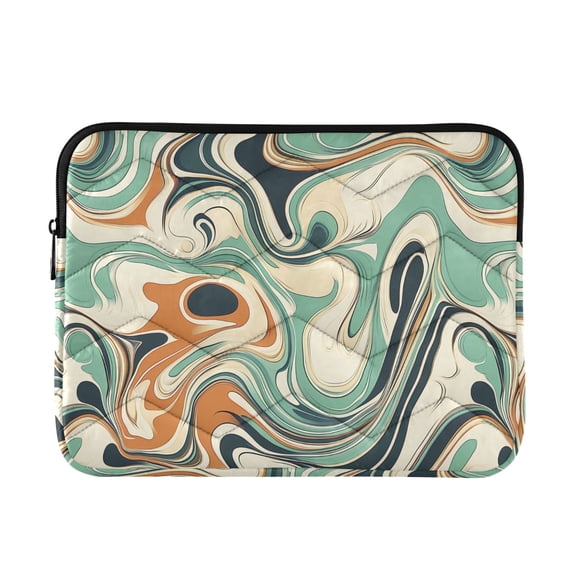 JIALIOU Laptop Sleeve Case with Zipper 13-13.3/15-16 Inch Compatible with MacBook HP Lenovo Dell ASUS Acer, Teal Orange Marble