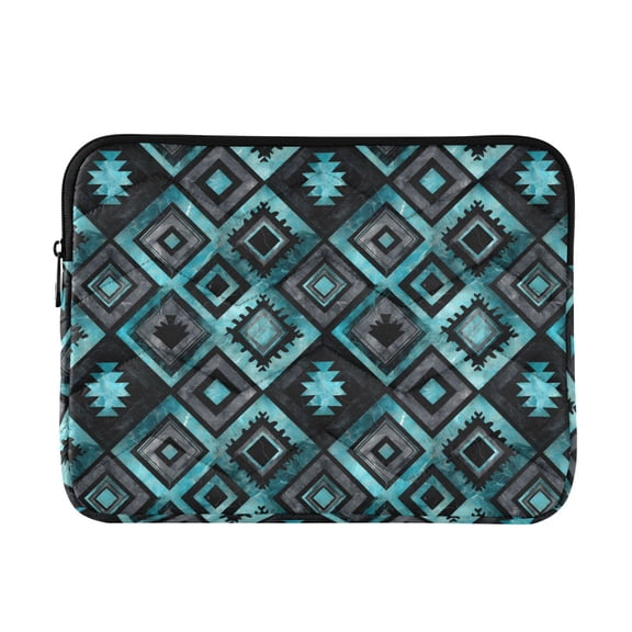 JIALIOU Laptop Sleeve Case with Zipper 13-13.3/15-16 Inch Compatible with MacBook HP Lenovo Dell ASUS Acer, Turquoise Black Marble