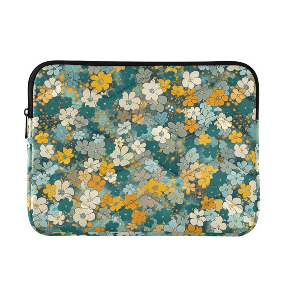 JIALIOU Laptop Sleeve Case with Zipper 13-13.3/15-16 Inch Compatible with MacBook HP Lenovo Dell ASUS Acer, Watercolor Little Daisy