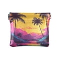 thumbnail image 1 of JIALIOU Leather Coin Purse Pouch No Zipper Small Retro Palm Trees and Sunset Makeup Bag for Women Men Cosmetics Jewelry 4.3x3.7 inch, 1 of 1