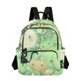 thumbnail image 1 of JIALIOU Mini Backpack Purse for Women Quilted Casual Daypack Small Travel Shoulder Bag, Adorable Green Pumpkin Cat, 1 of 7