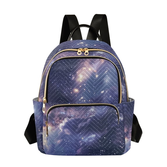 JIALIOU Mini Backpack Purse for Women Quilted Casual Daypack Small Travel Shoulder Bag, Beautiful Milky Way