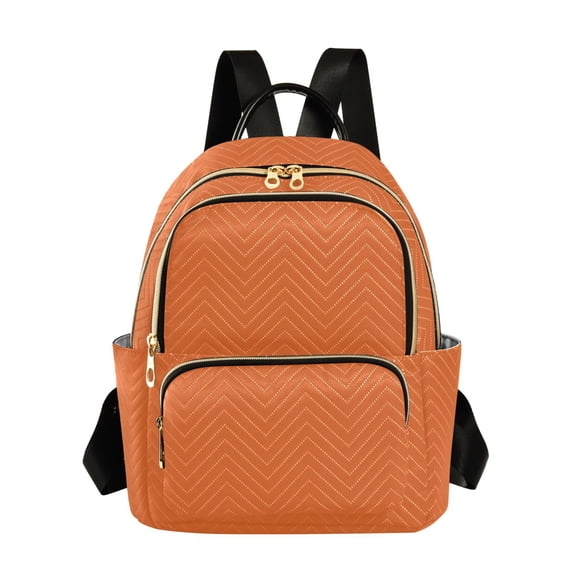 JIALIOU Mini Backpack Purse for Women Quilted Casual Daypack Small Travel Shoulder Bag, Burnt Orange