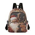 thumbnail image 1 of JIALIOU Mini Backpack Purse for Women Quilted Casual Daypack Small Travel Shoulder Bag, Christmas Santa Claus and Deer, 1 of 7