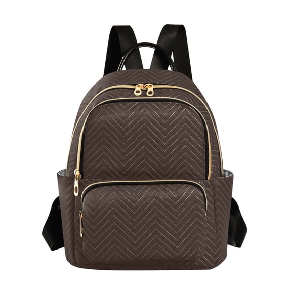 JIALIOU Mini Backpack Purse for Women Quilted Casual Daypack Small Travel Shoulder Bag, Coffee Brown