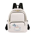 thumbnail image 1 of JIALIOU Mini Backpack Purse for Women Quilted Casual Daypack Small Travel Shoulder Bag, Coffee Cup with Leaf, 1 of 7