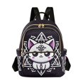 thumbnail image 1 of JIALIOU Mini Backpack Purse for Women Quilted Casual Daypack Small Travel Shoulder Bag, Cute Cat with Hexagram, 1 of 7
