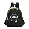 thumbnail image 1 of JIALIOU Mini Backpack Purse for Women Quilted Casual Daypack Small Travel Shoulder Bag, Cute Frog Wearing Headphones, 1 of 7