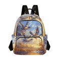 thumbnail image 1 of JIALIOU Mini Backpack Purse for Women Quilted Casual Daypack Small Travel Shoulder Bag, Ducks Flying in Sky, 1 of 7