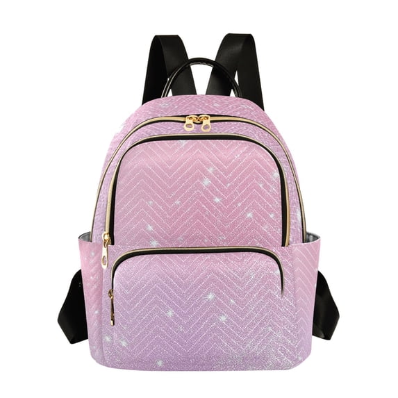 JIALIOU Mini Backpack Purse for Women Quilted Casual Daypack Small Travel Shoulder Bag, Glittering Purple Pink