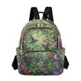 thumbnail image 1 of JIALIOU Mini Backpack Purse for Women Quilted Casual Daypack Small Travel Shoulder Bag, Hummingbirds Dance in Leaves, 1 of 7