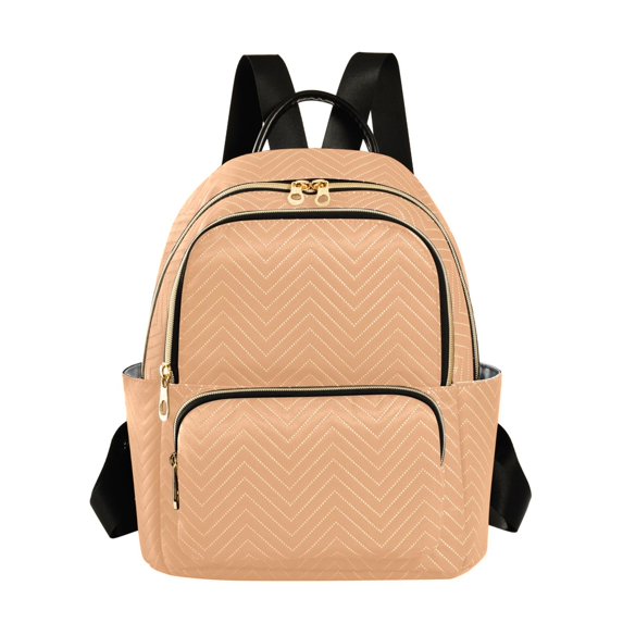 JIALIOU Mini Backpack Purse for Women Quilted Casual Daypack Small Travel Shoulder Bag, Light Orange