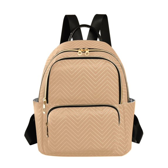 JIALIOU Mini Backpack Purse for Women Quilted Casual Daypack Small Travel Shoulder Bag, Light Warm Brown