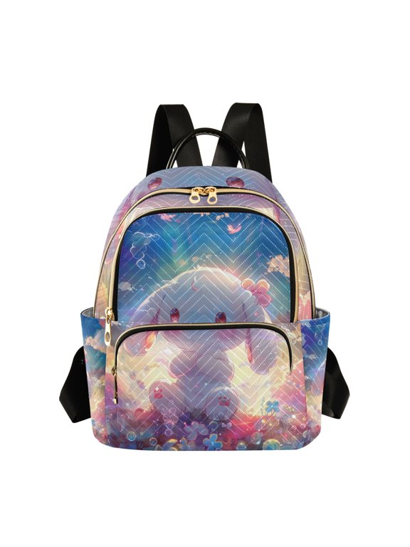 Mini Backpack Purse for Women Quilted Casual Daypack Small Travel Shoulder Bag, Lovely Long Ear Dog