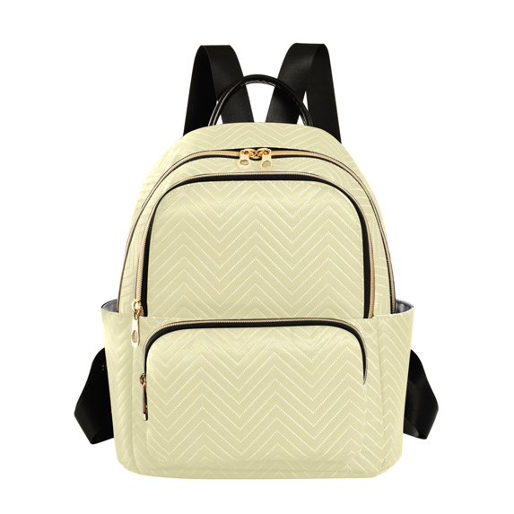 JIALIOU Mini Backpack Purse for Women Quilted Casual Daypack Small Travel Shoulder Bag, Pale Yellow