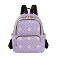 thumbnail image 1 of JIALIOU Mini Backpack Purse for Women Quilted Casual Daypack Small Travel Shoulder Bag, Purple Block, 1 of 7